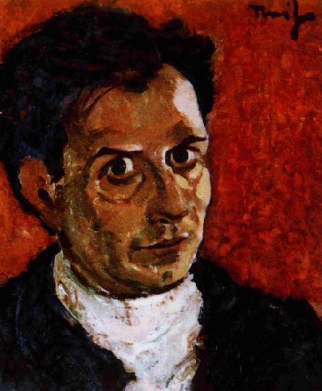 Nicolae Tonitza Self-portrait. Oil on cardboard, 0.410 x 0.360. Germany oil painting art